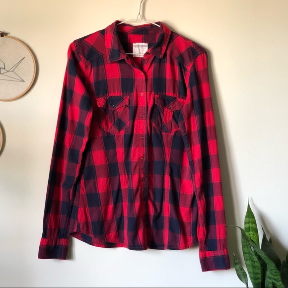 Garage Tops - Buffalo plaid button-up shirt | Garage